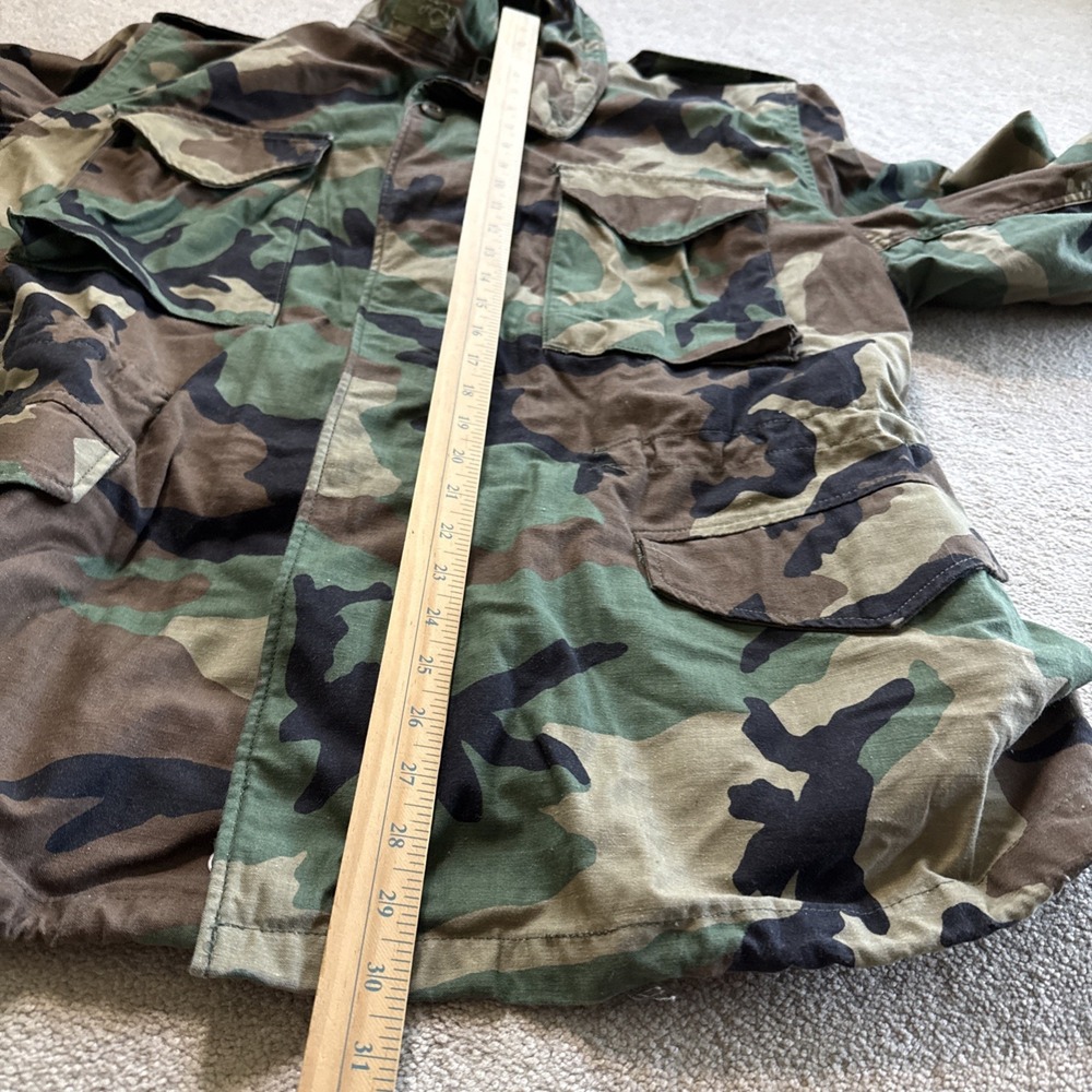 US Army Military Cold Weather Field Jacket Coat Mens Large Woodland Camo 90s - Picture 5 of 11